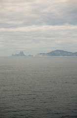 The island of ibiza seen from the sea