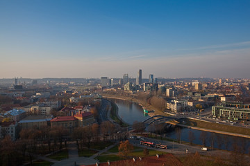 Fototapeta na wymiar Lithuania. Vilnius in autumn. View from Gediminas Hill