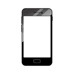 Empty smartphone mock-up in realistic style isolated on white.  Vector Illustration