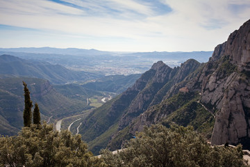 Montserrat, a mountain formation in Catalonia, Spain