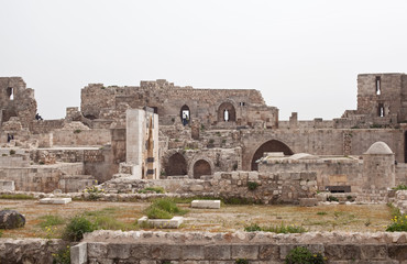 Fototapeta premium Fortress of Aleppo, ruins. Syria before the war