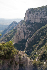 Fototapeta na wymiar Montserrat, a mountain formation in Catalonia, Spain