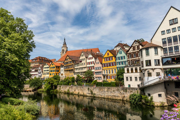 Fototapeta na wymiar Old Town of German City Along a River