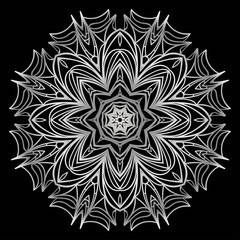 Ornamental circle pattern. Hand draw Mandala. Vintage decorative elements. vector illustration. Anti-stress therapy pattern.