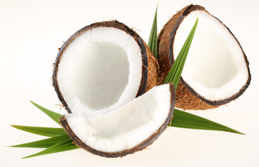 COCONUT ON WHITE  CLOSE UP FOOD IMAGE