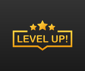 Game icon bonus. level up icon, new level logo. Vector illustration.
