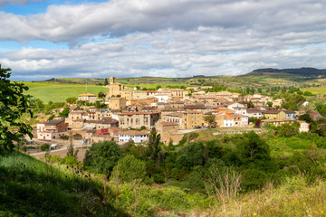 Beautiful May view of the town of Torres del Rio in Navarre, Spain on the Way of St. James, Camino de Santiago