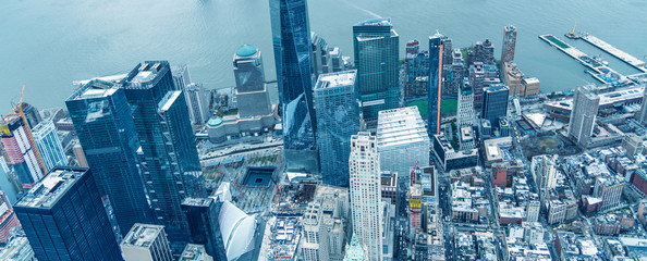 Downtown Manhattan and Jersey City as seen from the helicopter