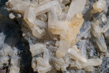 Close up of Quartz formations on rocks