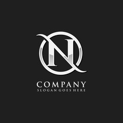 Letter N initial logo template