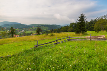 Fototapeta na wymiar Scenic landscape view in Tara mountain, Serbia.