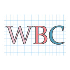 WBC (White Blood Cell) acronym on checkered paper sheet- vector illustration