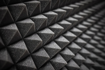 Fototapeta premium Foam soundproofing coating close-up. Recording studio details