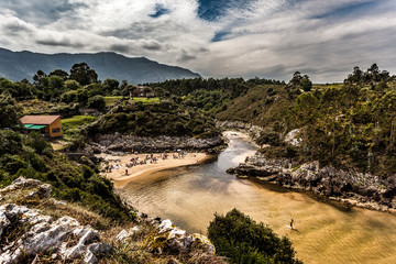 Guadamia beach, a small beach that completly disappears with hight tide. Near to Llanes. Asturias, Spain © Pedro Cobo