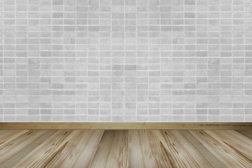 Vintage interior with brick wall and wooden floor