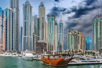 Architecture and landscape of Dubai city