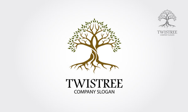 Twistree Vector Logo Template.  A stylised tree icon symbol concept illustration. - Vector 