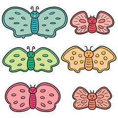 vector set of butterflies