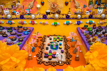 Altar of Miniatures for Day of the Dead in Mexico City