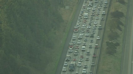 Aerial USA Highway Road in Seattle Washington