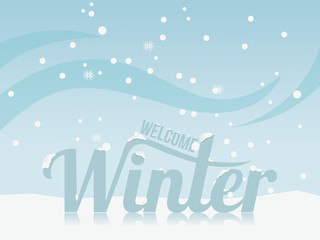 winter landscape design. Snow winter background. Vector Illustration. Season Nature. Winter Holiday.