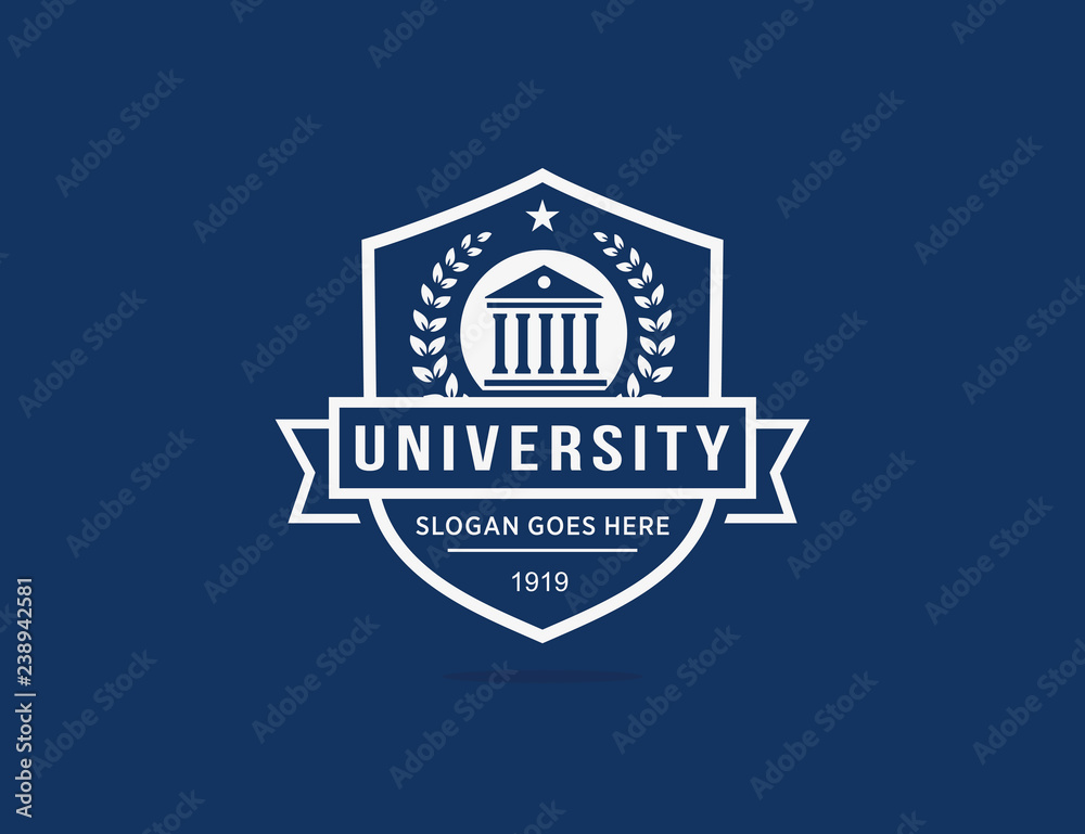 Wall mural University college school logo template