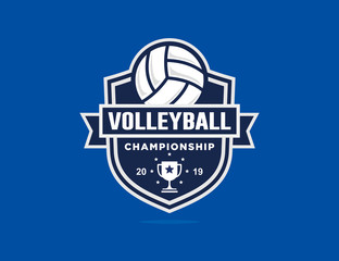 Volley ball logo template