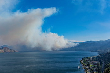 Fototapeta na wymiar Smoke from a forest fire near Pearchland British Columbia Canada