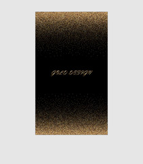 Gold glitter powder splash vector background. Golden scattered dust. Stylish fashion black backdrop.