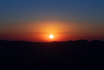 Sunset Mountain Silhoutte