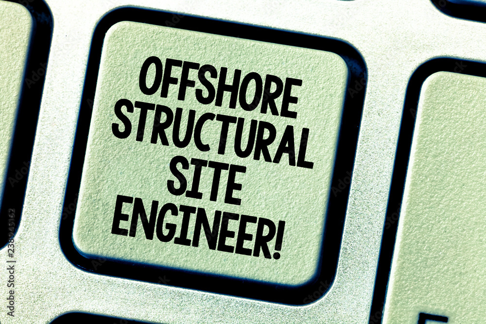 Poster conceptual hand writing showing offshore structural site engineer. business photo showcasing oil and