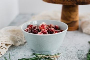 Bowl of Candied Cranberries