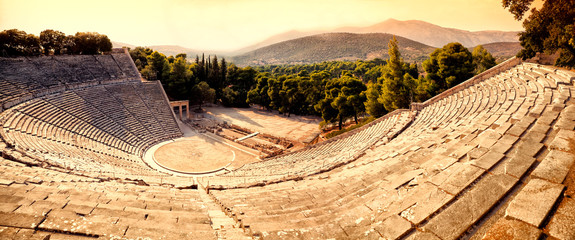 Epidavros amphitheater in Greece - obrazy, fototapety, plakaty