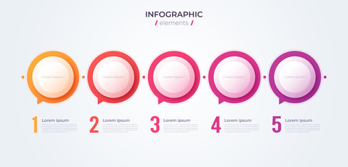 Minimalistic infographic concept with 5 options. Vector template
