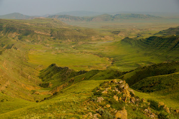 Fototapeta na wymiar Hills on the border between Georgia and Azerbaijan