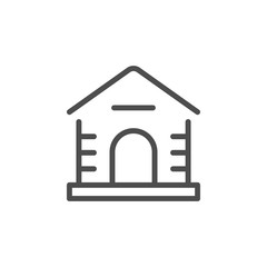 Dog house line icon