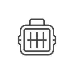 Pet transportation cage line icon