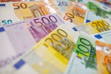 Obraz na płótnie Canvas Background of euro Money . Euro cash background.