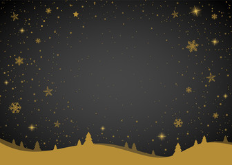 Concept of Christmas card layout with shiny snowflakes and copyspace. Vector.