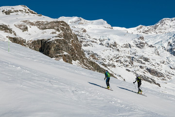 Fototapeta na wymiar Ski trekking in the alps