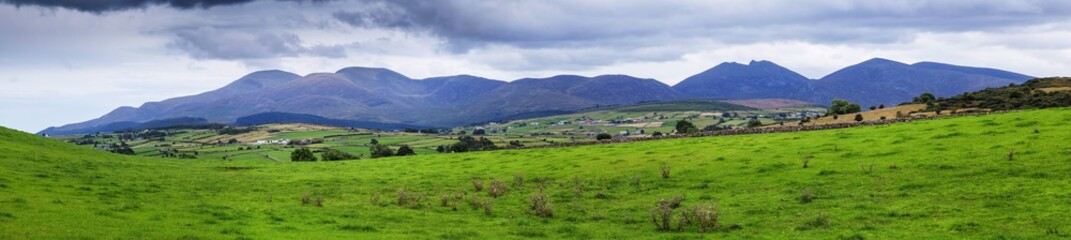Fototapeta na wymiar Mourne Mountains Panorama view from Castlewellan Northern Ireland