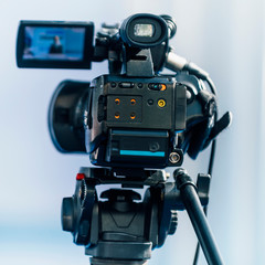 Media Event. Camera Recording Speech