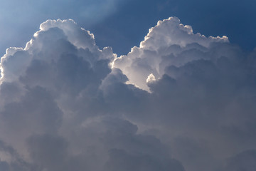 Close up of dramatic clouds early in the morning
