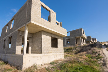 Abandoned construction of several cottages
