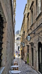 Fototapeta na wymiar A small colorful street town of Dubrovnik, Croatia.
