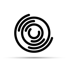 Round logo with a black circles parts