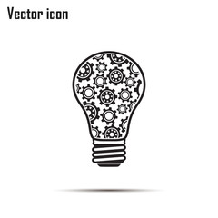 Modern Technology Concept , Idea Lightbulb.light bulb with gears and cogs working together