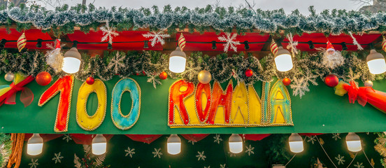 Naklejka premium Decoration from the street Christmas fair