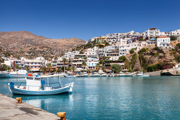 Fototapeta na wymiar Agia Galini harbour in Crete Island, Greece