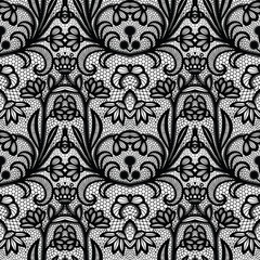 Lace seamless pattern with flowers